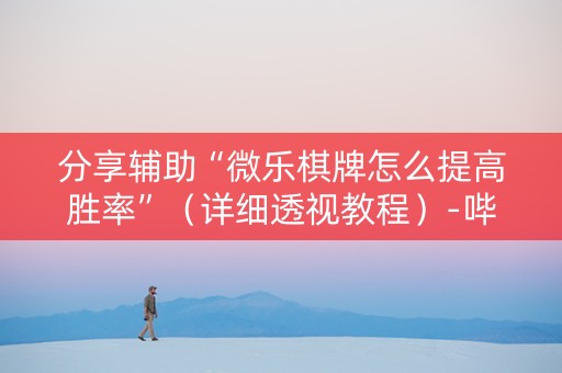 分享辅助“微乐棋牌怎么提高胜率”（详细透视教程）-哔哩哔哩