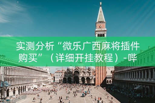 实测分析“微乐广西麻将插件购买”（详细开挂教程）-哔哩哔哩