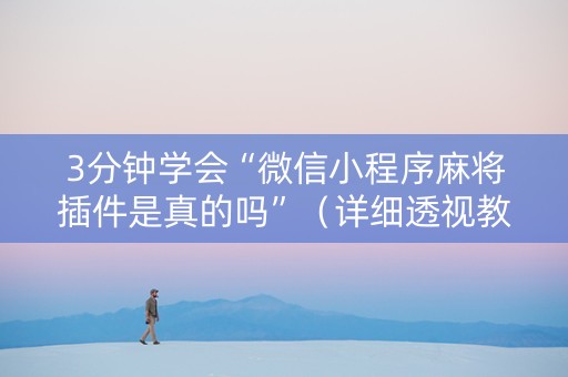 3分钟学会“微信小程序麻将插件是真的吗”（详细透视教程）-哔哩哔哩