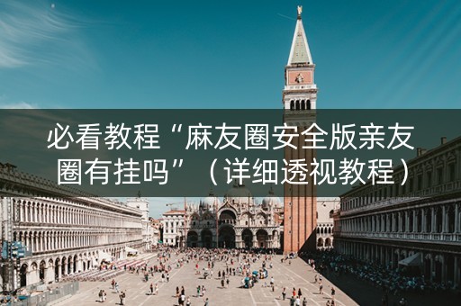 必看教程“麻友圈安全版亲友圈有挂吗”（详细透视教程）-哔哩哔哩