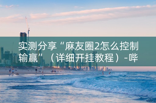 实测分享“麻友圈2怎么控制输赢”（详细开挂教程）-哔哩哔哩