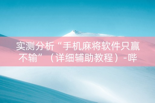 实测分析“手机麻将软件只赢不输”（详细辅助教程）-哔哩哔哩
