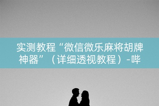 实测教程“微信微乐麻将胡牌神器”（详细透视教程）-哔哩哔哩