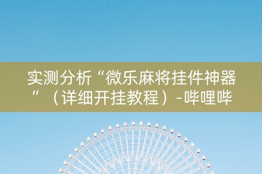 实测分析“微乐麻将挂件神器”（详细开挂教程）-哔哩哔哩