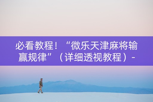 必看教程！“微乐天津麻将输赢规律”（详细透视教程）-哔哩哔哩