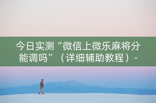 今日实测“微信上微乐麻将分能调吗”（详细辅助教程）-哔哩哔哩