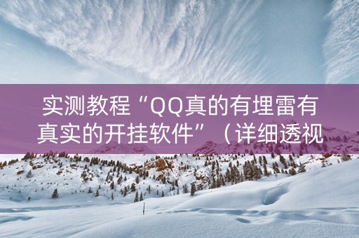 实测教程“QQ真的有埋雷有真实的开挂软件”（详细透视教程）-哔哩哔哩