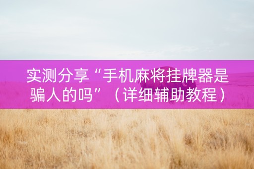 实测分享“手机麻将挂牌器是骗人的吗”（详细辅助教程）-哔哩哔哩