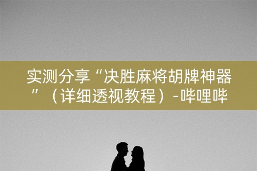实测分享“决胜麻将胡牌神器”（详细透视教程）-哔哩哔哩