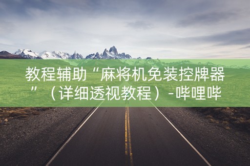 教程辅助“麻将机免装控牌器”（详细透视教程）-哔哩哔哩