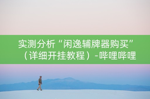 实测分析“闲逸辅牌器购买”（详细开挂教程）-哔哩哔哩
