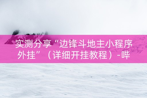 实测分享“边锋斗地主小程序外挂”（详细开挂教程）-哔哩哔哩