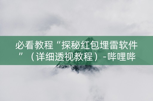 必看教程“探秘红包埋雷软件”（详细透视教程）-哔哩哔哩