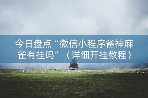 今日盘点“微信小程序雀神麻雀有挂吗”（详细开挂教程）-哔哩哔哩