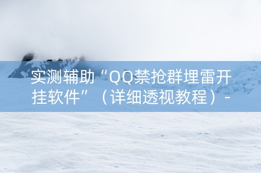 实测辅助“QQ禁抢群埋雷开挂软件”（详细透视教程）-哔哩哔哩