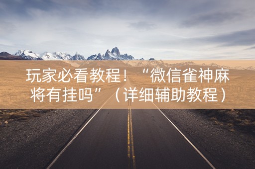 玩家必看教程！“微信雀神麻将有挂吗”（详细辅助教程）-哔哩哔哩