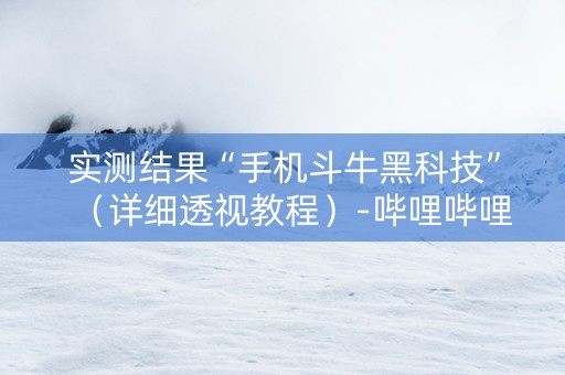 实测结果“手机斗牛黑科技”（详细透视教程）-哔哩哔哩