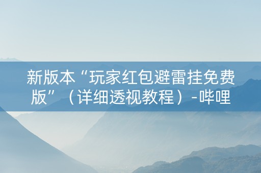 新版本“玩家红包避雷挂免费版”（详细透视教程）-哔哩哔哩