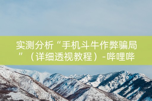 实测分析“手机斗牛作弊骗局”（详细透视教程）-哔哩哔哩