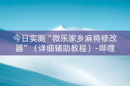 今日实测“微乐家乡麻将修改器”（详细辅助教程）-哔哩哔哩