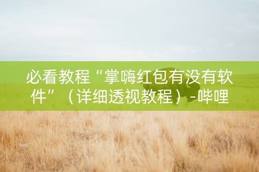 必看教程“掌嗨红包有没有软件”（详细透视教程）-哔哩哔哩