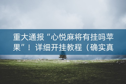 重大通报“心悦麻将有挂吗苹果”！详细开挂教程（确实真的有挂)-知乎