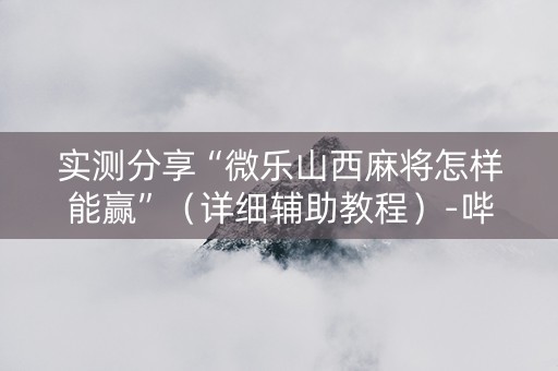 实测分享“微乐山西麻将怎样能赢”（详细辅助教程）-哔哩哔哩