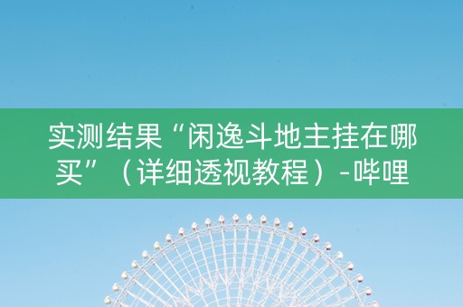 实测结果“闲逸斗地主挂在哪买”（详细透视教程）-哔哩哔哩