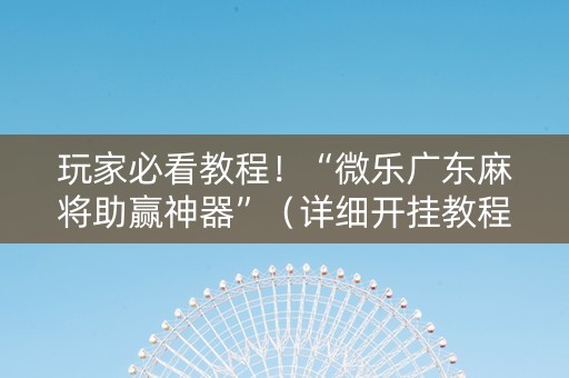 玩家必看教程！“微乐广东麻将助赢神器”（详细开挂教程）-哔哩哔哩