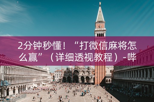 2分钟秒懂！“打微信麻将怎么赢”（详细透视教程）-哔哩哔哩