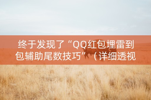 终于发现了“QQ红包埋雷到包辅助尾数技巧”（详细透视教程）-哔哩哔哩