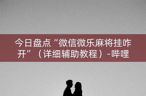今日盘点“微信微乐麻将挂咋开”（详细辅助教程）-哔哩哔哩