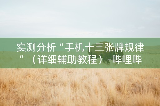 实测分析“手机十三张牌规律”（详细辅助教程）-哔哩哔哩