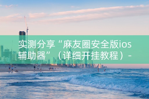实测分享“麻友圈安全版ios辅助器”（详细开挂教程）-哔哩哔哩