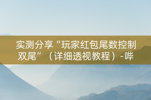 实测分享“玩家红包尾数控制双尾”（详细透视教程）-哔哩哔哩