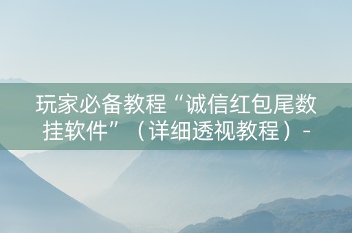玩家必备教程“诚信红包尾数挂软件”（详细透视教程）-哔哩哔哩