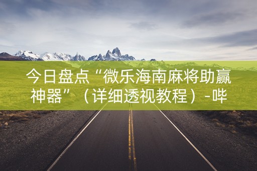 今日盘点“微乐海南麻将助赢神器”（详细透视教程）-哔哩哔哩