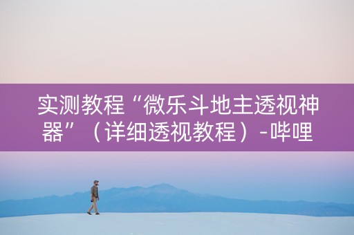 实测教程“微乐斗地主透视神器”（详细透视教程）-哔哩哔哩