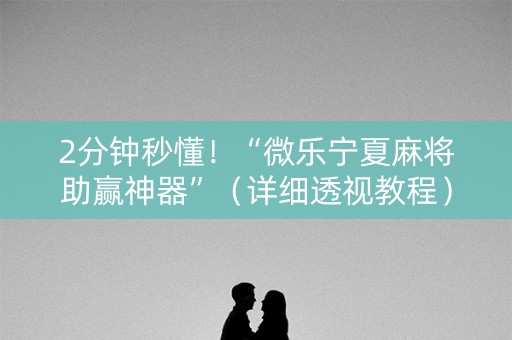 2分钟秒懂！“微乐宁夏麻将助赢神器”（详细透视教程）-哔哩哔哩