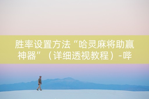 胜率设置方法“哈灵麻将助赢神器”（详细透视教程）-哔哩哔哩