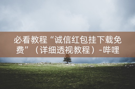 必看教程“诚信红包挂下载免费”（详细透视教程）-哔哩哔哩