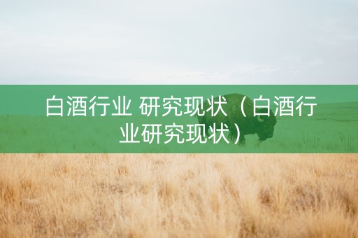 白酒行业 研究现状（白酒行业研究现状）