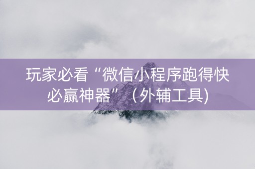 玩家必看“微信小程序跑得快必赢神器”（外辅工具)