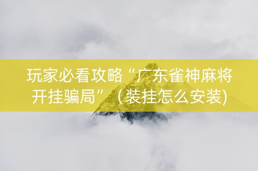 玩家必看攻略“广东雀神麻将开挂骗局”（装挂怎么安装)