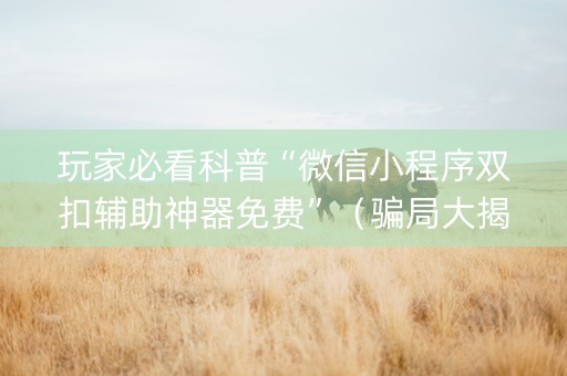 玩家必看科普“微信小程序双扣辅助神器免费”（骗局大揭秘)