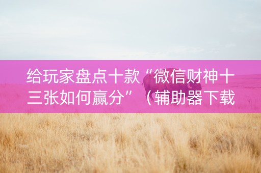给玩家盘点十款“微信财神十三张如何赢分”（辅助器下载)