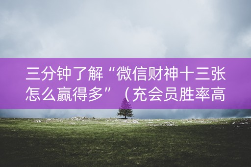 三分钟了解“微信财神十三张怎么赢得多”（充会员胜率高)