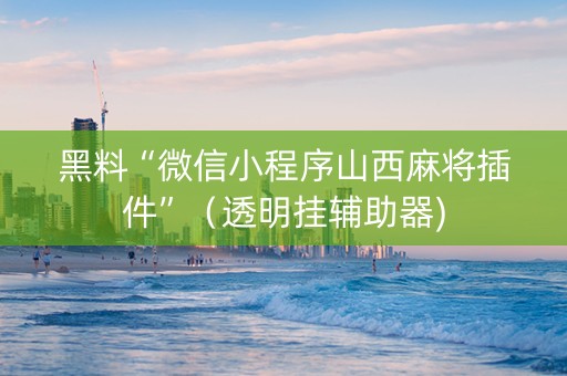 黑料“微信小程序山西麻将插件”（透明挂辅助器)