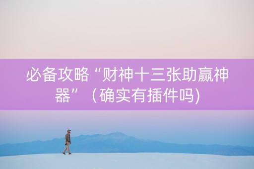 必备攻略“财神十三张助赢神器”（确实有插件吗)