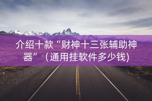 介绍十款“财神十三张辅助神器”（通用挂软件多少钱)